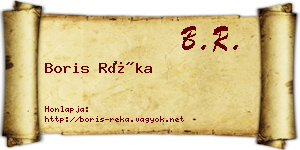 Boris Réka névjegykártya